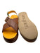 J/Slides Shoe Size 9.5 Brown & Orange Leather Platform Crossover Buckles Sandals Brown & Orange / 9.5