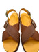J/Slides Shoe Size 9.5 Brown & Orange Leather Platform Crossover Buckles Sandals Brown & Orange / 9.5