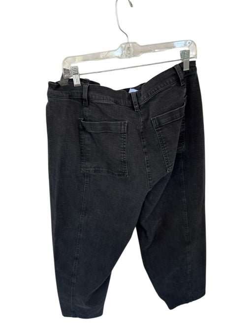 Eileen Fisher Size XL Charcoal Organic Cotton Blend High Waist Barrel Leg Jeans Charcoal / XL