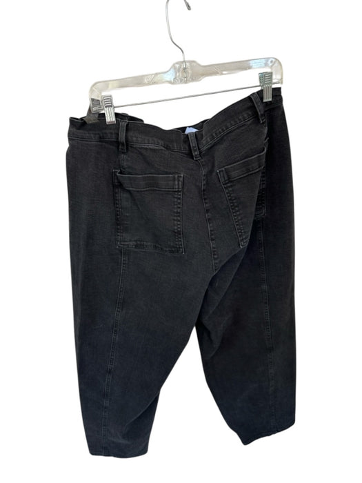 Eileen Fisher Size XL Charcoal Organic Cotton Blend High Waist Barrel Leg Jeans Charcoal / XL