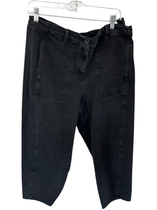 Eileen Fisher Size XL Charcoal Organic Cotton Blend High Waist Barrel Leg Jeans Charcoal / XL