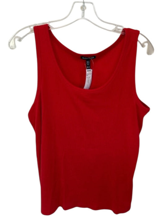 Eileen Fisher Size L Red Cotton Blend Sleeveless Textured Buttons Top Red / L