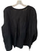 Eileen Fisher Size XL Black Linen Long Sleeve V Neck Front Tie Top Black / XL