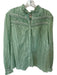 Boden Size 16/18 Green & White Cotton Long Sleeve Striped Smocked Detail Top Green & White / 16/18