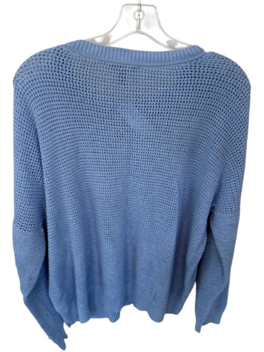 Eileen Fisher Size L Blue Organic Cotton Long Sleeve Loose Knit Sweater Blue / L