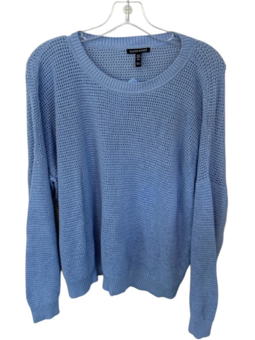 Eileen Fisher Size L Blue Organic Cotton Long Sleeve Loose Knit Sweater Blue / L