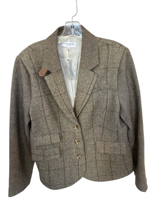 Central Park West Size XL Multi Tweed Shoulder Pads Pockets Buttons Jacket Multi / XL