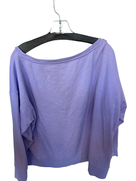 Eileen Fisher Size XL Periwinkle Cotton Long Sleeve Heathered Sweatshirt Periwinkle / XL