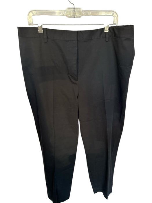 Eileen Fisher Size 1X Black Cotton Blend Wide Leg Cropped Cinched Waist Pants Black / 1X