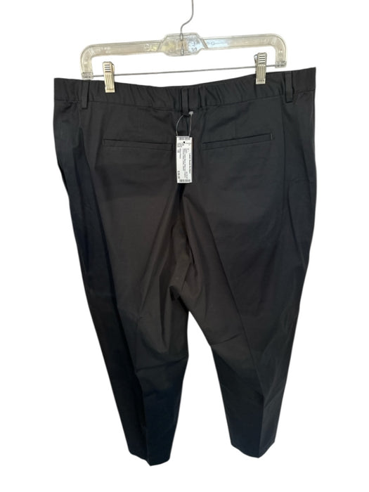 Eileen Fisher Size 1X Black Cotton Blend Wide Leg Cropped Cinched Waist Pants Black / 1X