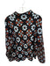 Maeve Size XL Black & Brown Viscose Blend Floral Mock Collar Knit Sweater Black & Brown / XL