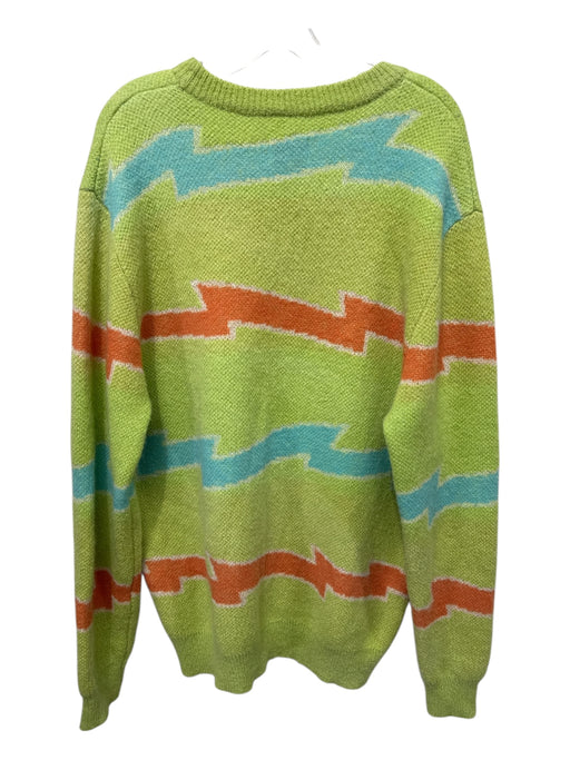 Golf Wang Size XL Green & Blue Mohair Blend Stripes Crew Men's Sweater Green & Blue / XL