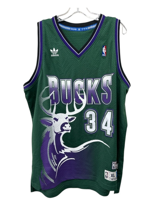 Adidas Size XL Green Synthetic Mesh Jersey Men's Tank Top Green / XL