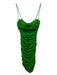 House of CB Size S Green Polyester Mesh Overlay Ruched Side Gather Dress Green / S