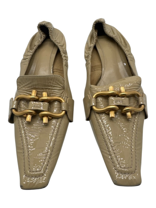 Bottega Veneta Shoe Size 40.5 Beige Patent Leather Gold Tone Hardware Pumps Beige / 40.5