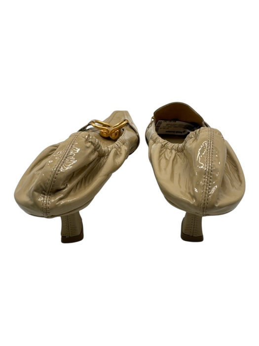 Bottega Veneta Shoe Size 40.5 Beige Patent Leather Gold Tone Hardware Pumps Beige / 40.5