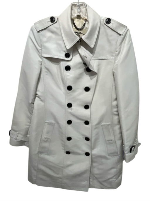 Burberry Size 8 Cream Polyester Blend Double Breast Baby Carrier Jacket Cream / 8