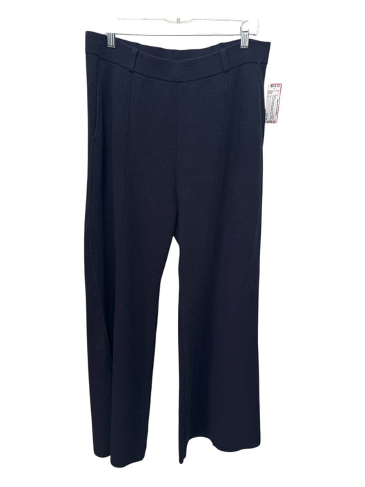 COS Size L Navy Blue Wool & Cotton Elastic Waist Pockets Seam Detail Pants Navy Blue / L