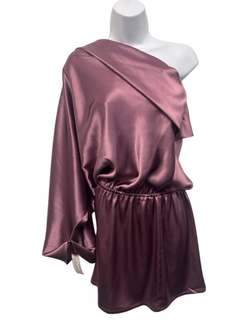 Nonchalant The Label Size L Purple Polyester Satin One Shoulder Mini Dress Purple / L