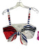 Milly Size 6 Red, White, Navy Cotton Blend Stripe Bow Bralette Top Red, White, Navy / 6
