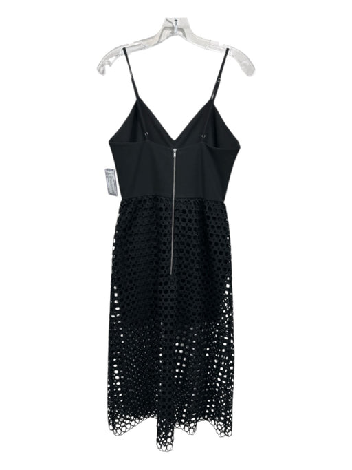 Karina Grimaldi Size M Black Polyester Crochet Lace Spaghetti Strap V Neck Dress Black / M