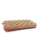 Gucci Brown & Pink Canvas Leather Zip Around Card holder Change Pouch Wallets Brown & Pink