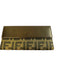 Fendi Brown Canvas & Leather Logo Plate Card Holder Coin Purse flap Wallets Brown