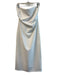 Zara Size L White Polyester Strapless Back Zip Gathered Side Maxi Dress White / L