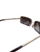 Chanel Brown Metal Gold hardware Rhinestone Rectangle Frame Logo Sunglasses Brown