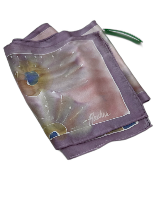 Artistic Silk Pink & Purple Silk Water Color scarf Pink & Purple / S