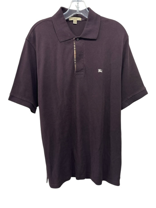 Burberry Size M Black Cotton Solid Polo Men's Short Sleeve Black / M