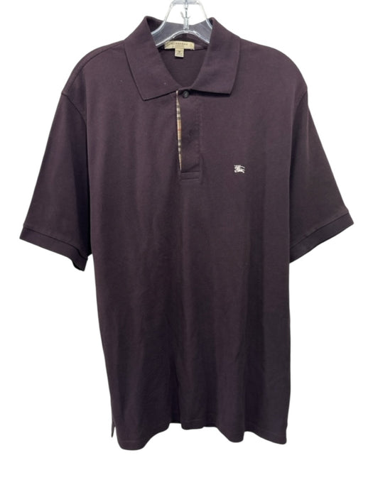 Burberry Size M Black Cotton Solid Polo Men's Short Sleeve Black / M