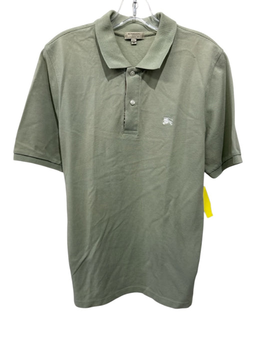 Burberry Size M Green Cotton Solid Polo Men's Short Sleeve Green / M