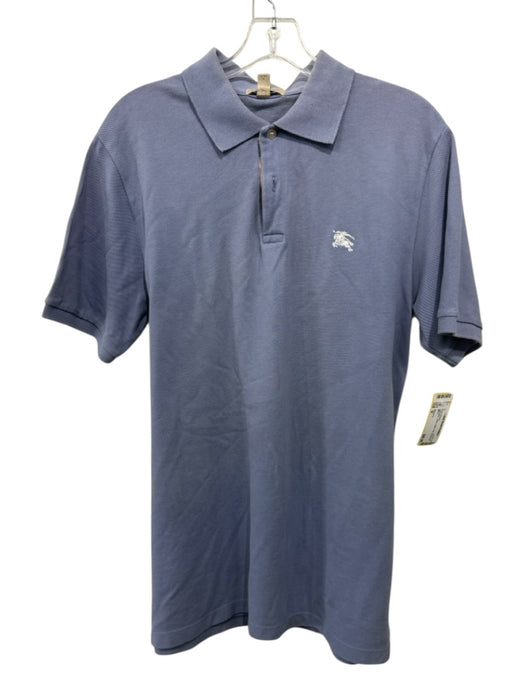 Burberry Size M Light blue Cotton Solid Polo Men's Short Sleeve Light blue / M
