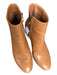 ABLE Shoe Size 6.5 Brown Leather Side Zip Block Heel Booties Brown / 6.5