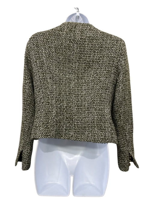 Celine Size 40 Green & White Wool Blend Tweed Gold Tone Hardware Jacket Green & White / 40