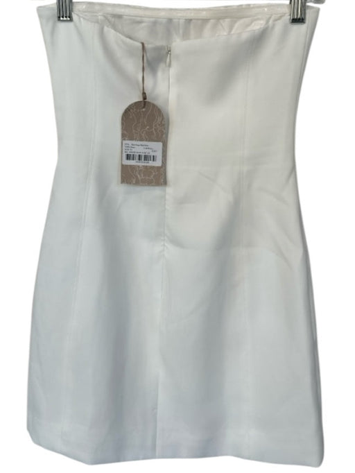 Meshki Size XS White Polyester Strapless Back Zip Mini Dress White / XS