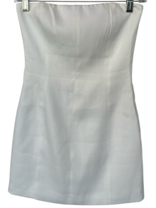Meshki Size XS White Polyester Strapless Back Zip Mini Dress White / XS