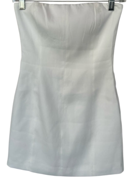 Meshki Size XS White Polyester Strapless Back Zip Mini Dress White / XS