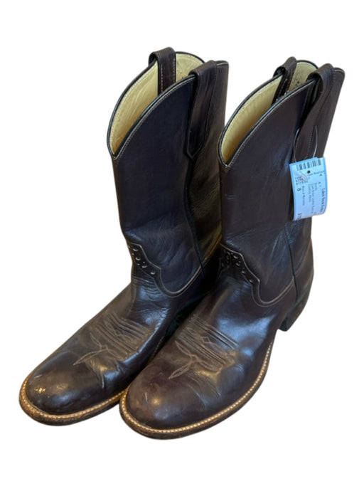 Rios of Mercedes Shoe Size 8 Dark Brown Leather Round Toe Cowboy Boots Dark Brown / 8