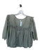 Free People Size L Sage green Cotton 3/4 Sleeve Lace Detail Buttons Top Sage green / L