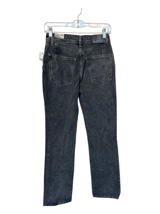 We The Free Size 25 Black Cotton High Waist Straight Jeans Black / 25