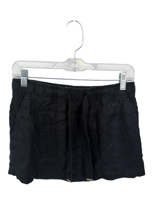 Venroy Size Est S Black Linen Drawstring Mini Skirt Black / Est S