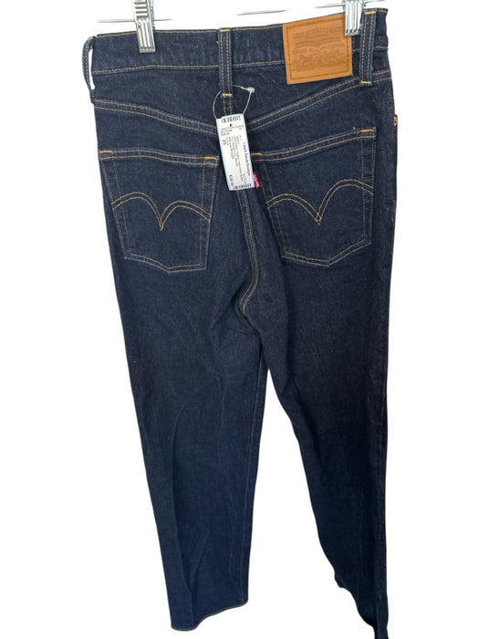 Levi's Size 25 Dark Wash Cotton High Waist Button Fly Straight Leg Jeans Dark Wash / 25