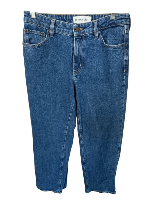 Denim Forum Size 27 Dark Wash Cotton High Waist Straight Leg Jeans Dark Wash / 27