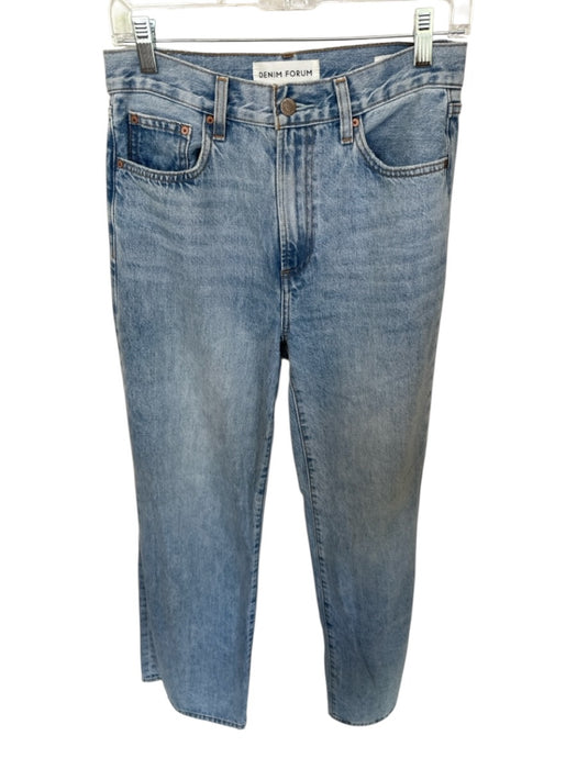 Denim Forum Size 26 Light Wash Cotton High Waist Wide Leg Jeans Light Wash / 26