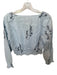 Something Navy Size S Baby Blue & Navy Linen & Cotton Long Sleeve Cropped Top Baby Blue & Navy / S