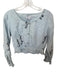 Something Navy Size S Baby Blue & Navy Linen & Cotton Long Sleeve Cropped Top Baby Blue & Navy / S