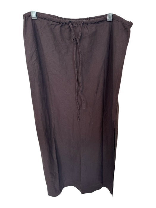 Gap Size LT Brown Cotton Drawstring Waist Maxi Skirt Brown / LT