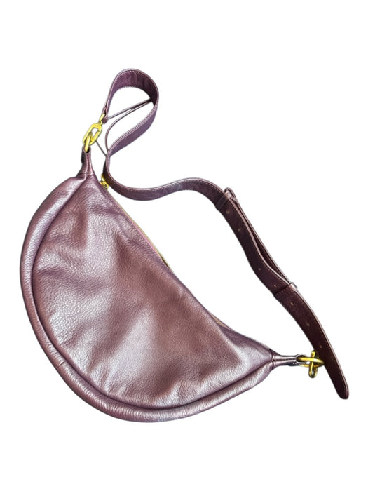 Hobo Purple & Gold Leather Zip Close Half Moon Crossbody Bag Purple & Gold / S